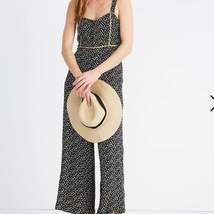 Tall Button-Front Wide-Leg Jumpsuit in Playground Posies 8 Tall